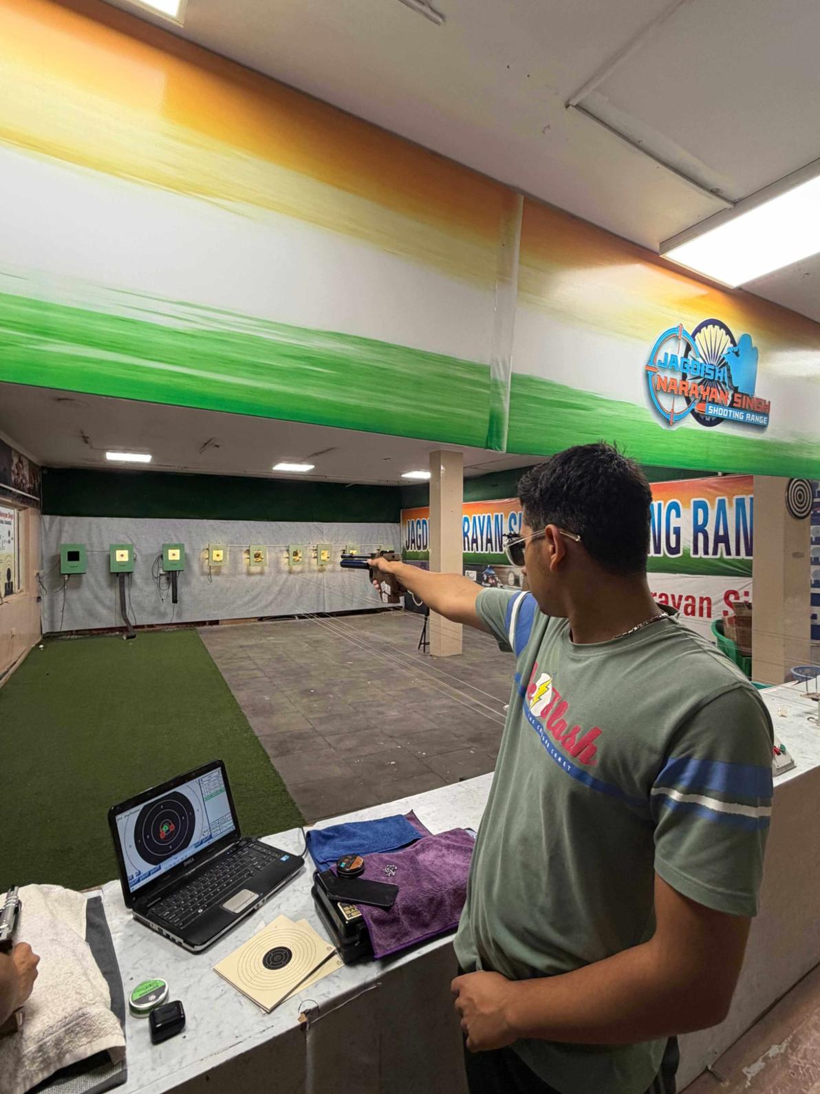 Shooter focused on target practice